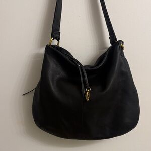 HOBO Classic Black Leather Hobo Bag
